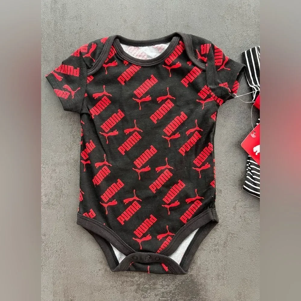 NWT Puma Set of 4 Short Sleeve Onesies - 0-3 months